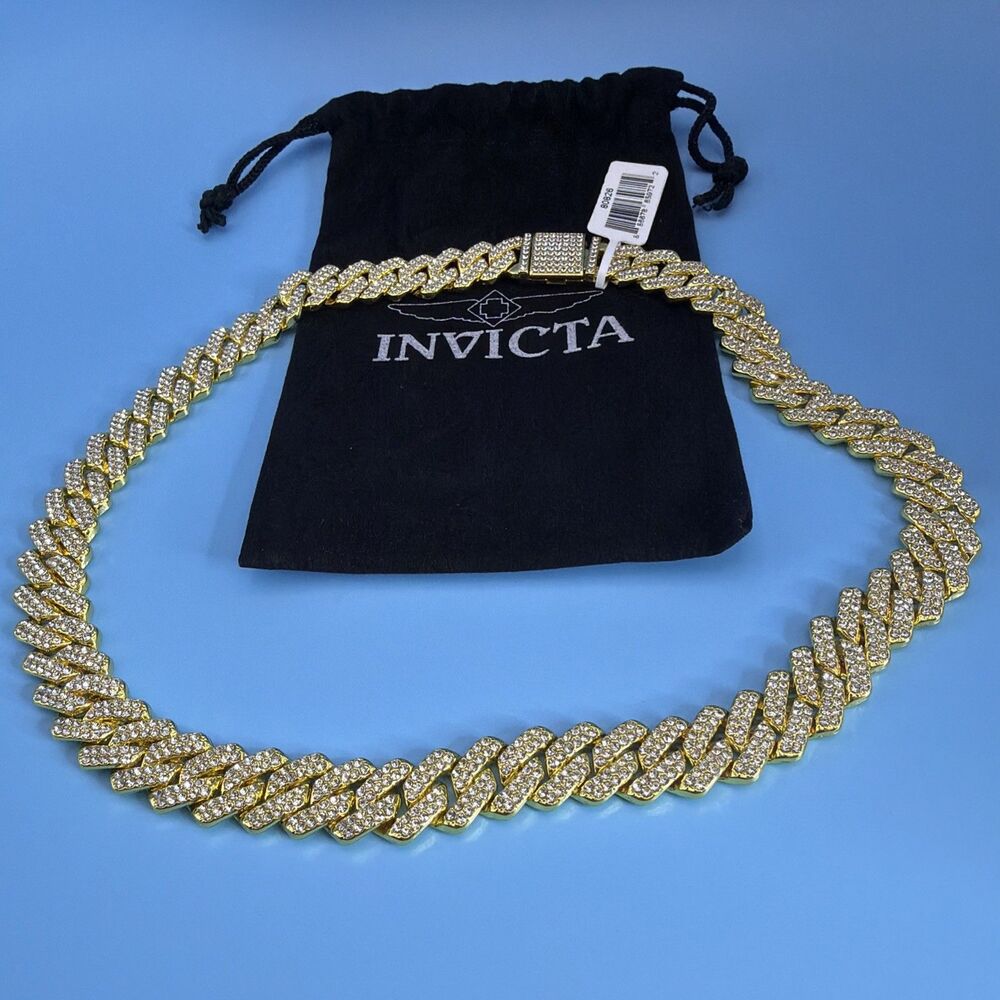 Invicta Elements Men's Ultra Iced Out Cuban Chain Necklace Length 500mm 19 inch